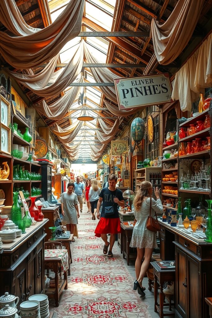 Antique Market with Vibrant Vintage Finds – free AI stock image