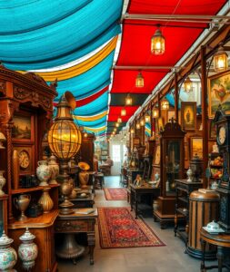Antique Market with Vintage Treasures – free AI stock image
