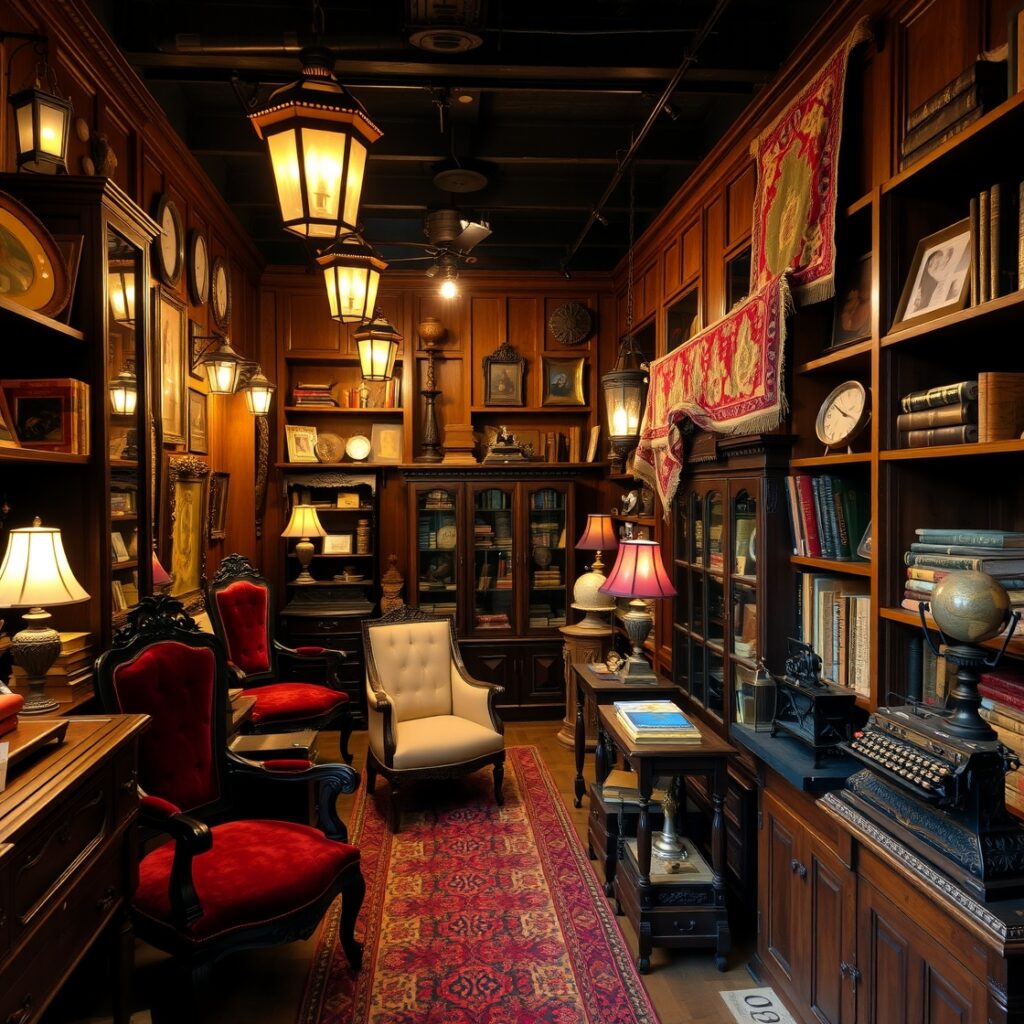 Antique Store Filled with Vintage Treasures – free AI stock image