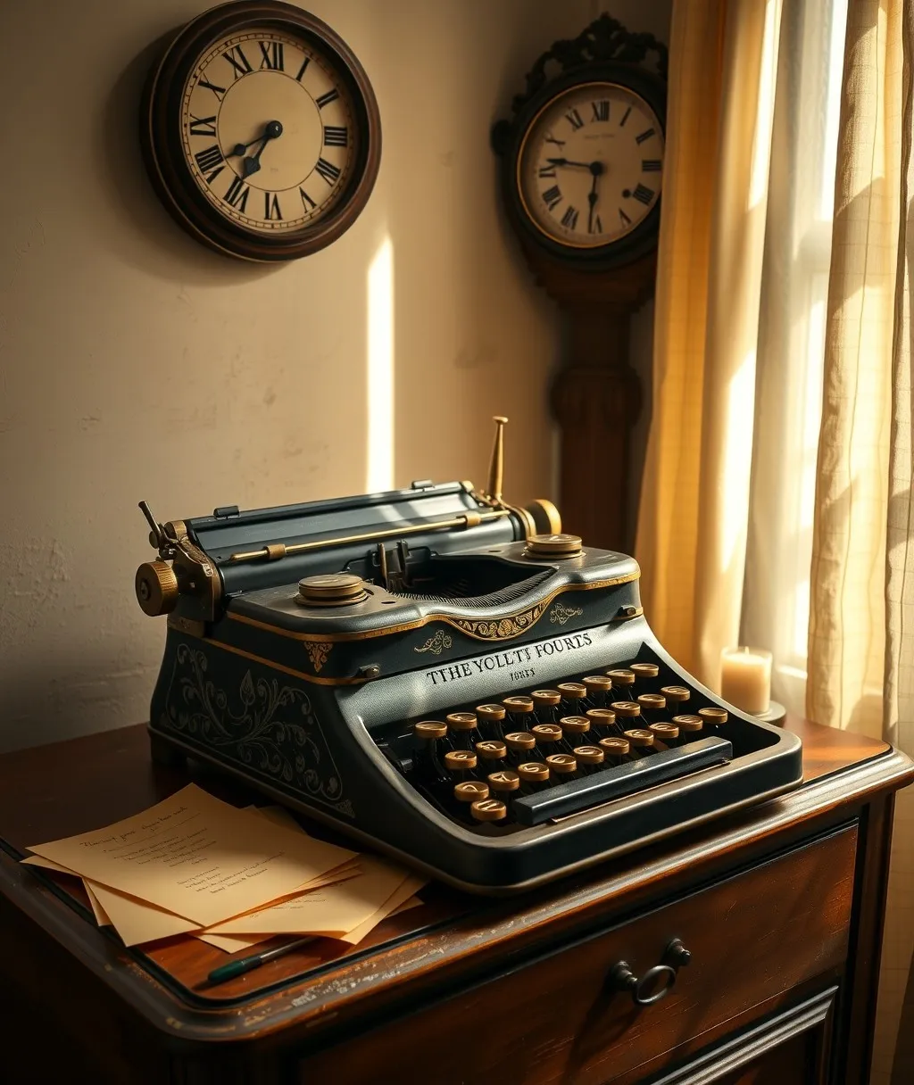 Antique Typewriter on a Vintage Desk