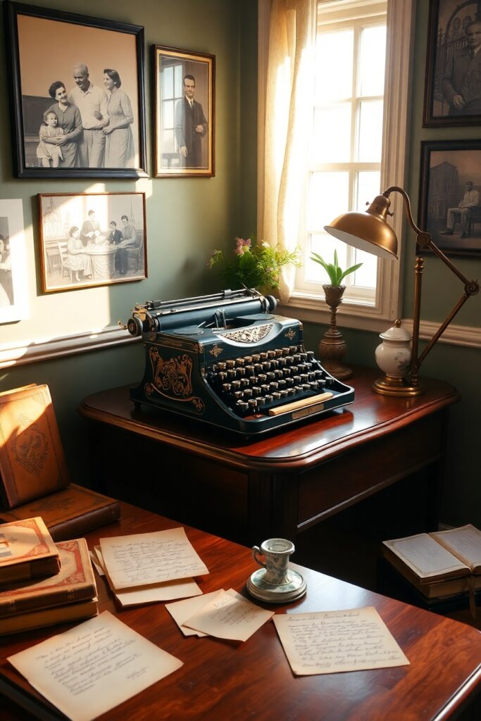Antique Typewriter on a Wooden Desk – free AI stock image