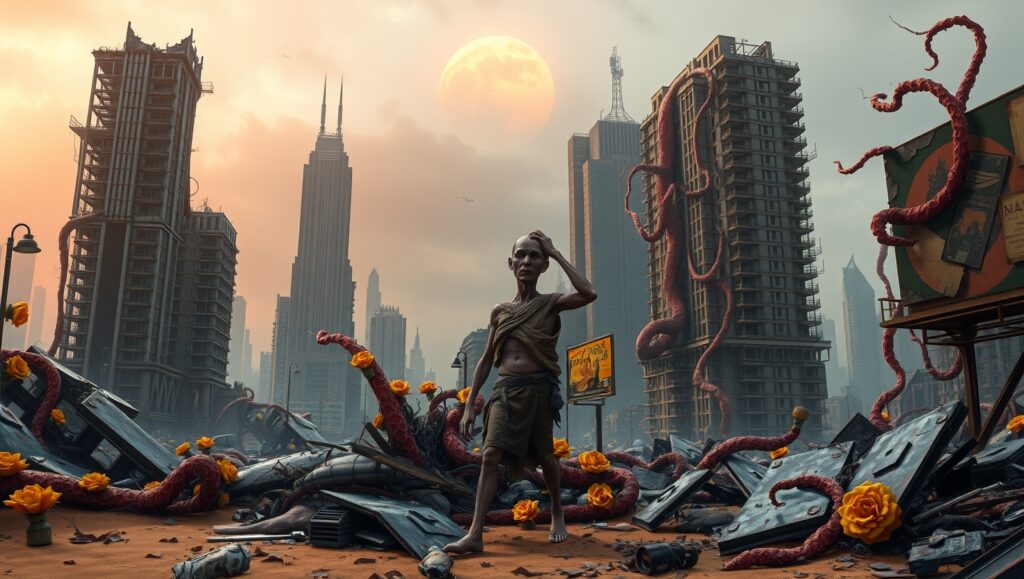Ashes of a Forgotten World – free AI stock image