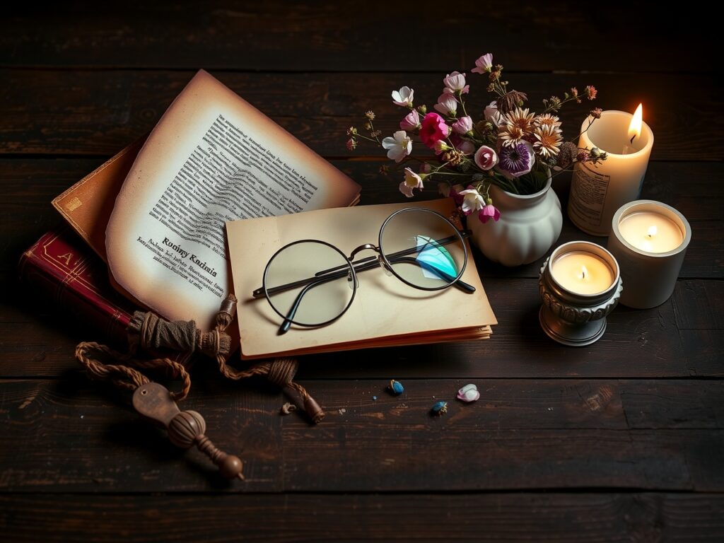 Assorted Objects on a Vintage Table – free AI stock image