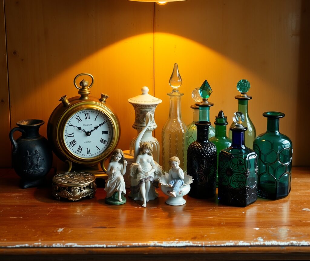 Assorted Vintage Objects on Wooden Table – free AI stock image