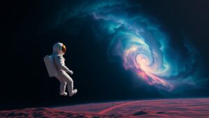 Astronaut’s Solitude in Cosmic Vastness – free AI stock image