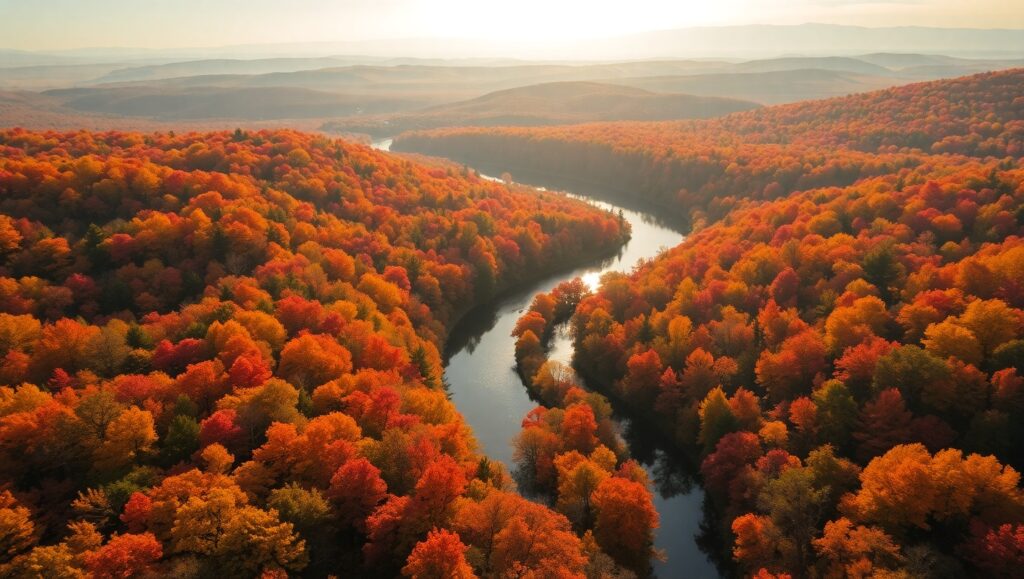 Autumn Colors from a High Angle – free AI stock image