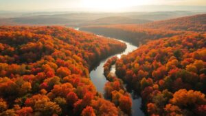 Autumn Colors from a High Angle – free AI stock image