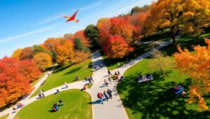 Autumn Day in the City Park – free AI stock image
