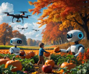 Autumn Harvest with Friendly Robotics – free AI stock image