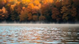 Autumn Reflections in Bokeh – free AI stock image
