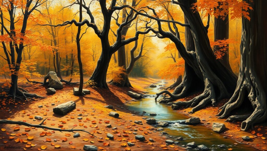 Autumn’s Gentle Embrace – free AI stock image