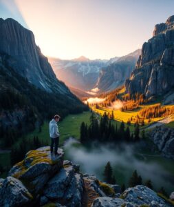 Beautiful Mountain Landscape for Adventure Travel – free AI stock image