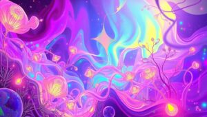 Bioluminescent Dreamscape Adventure – free AI stock image