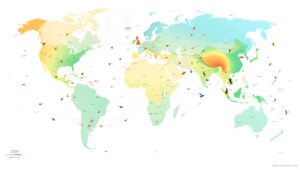 Bird Migration Patterns Visualization – free AI stock image