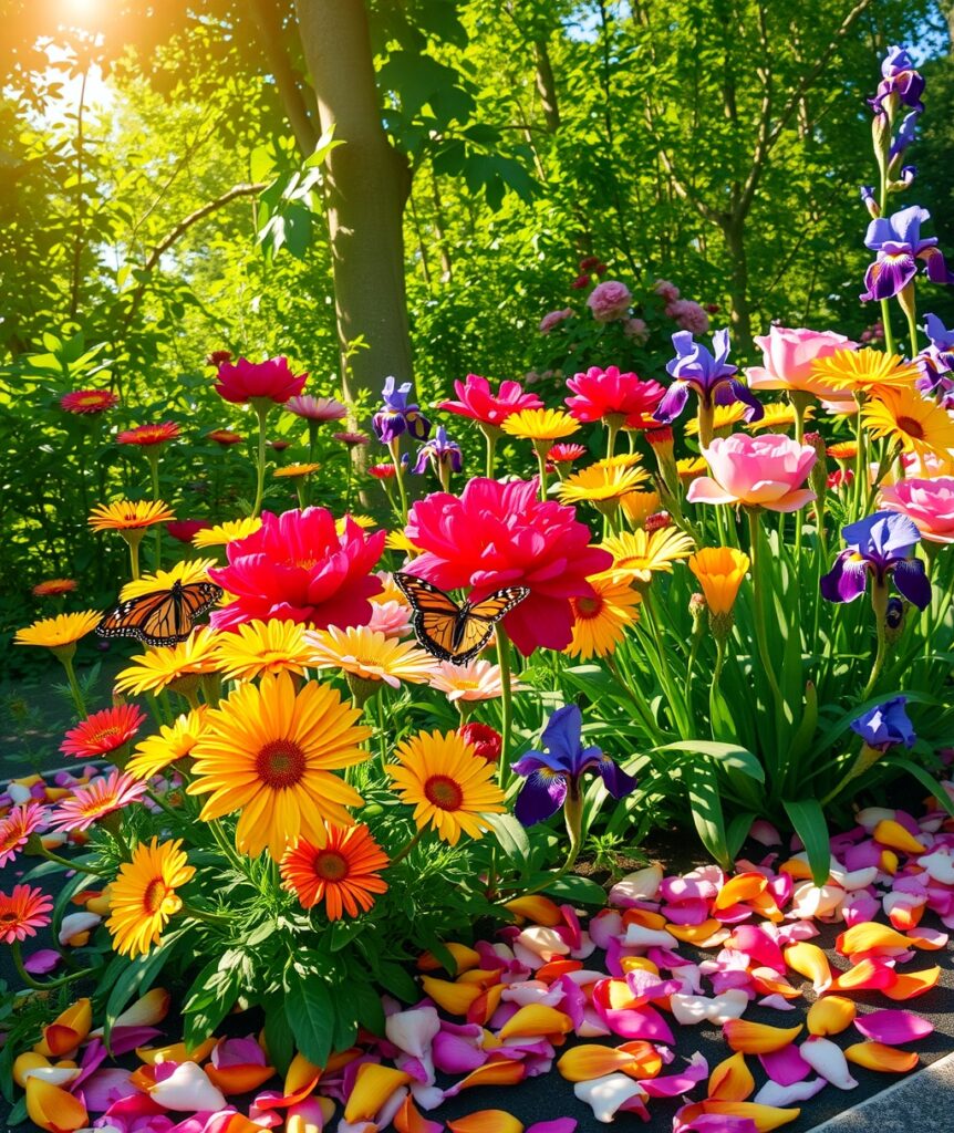 Blooming Garden of Colorful Flowers – free AI stock image