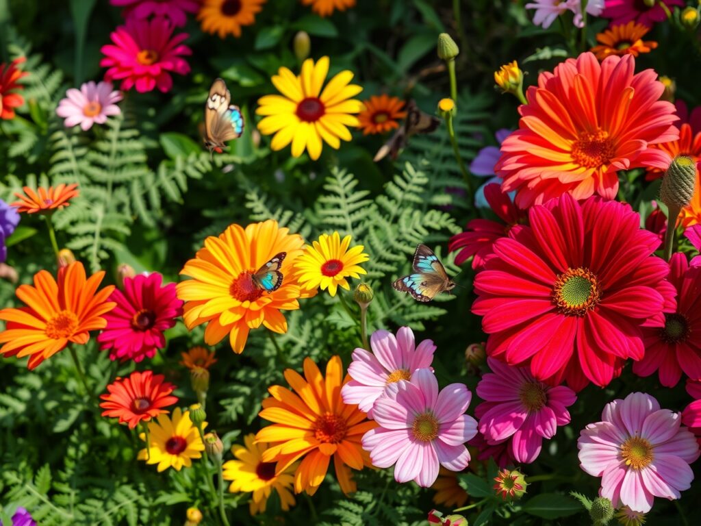 Blooming Garden of Colorful Flowers – free AI stock image