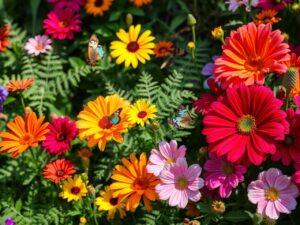 Blooming Garden of Colorful Flowers – free AI stock image