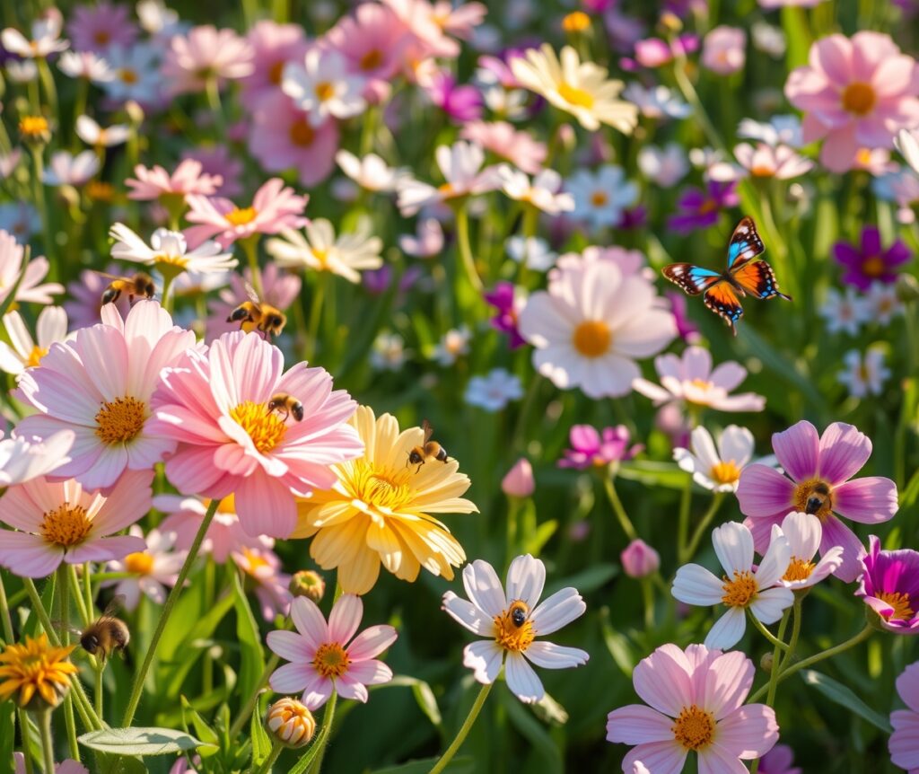 Blooming Garden of Colorful Flowers – free AI stock image