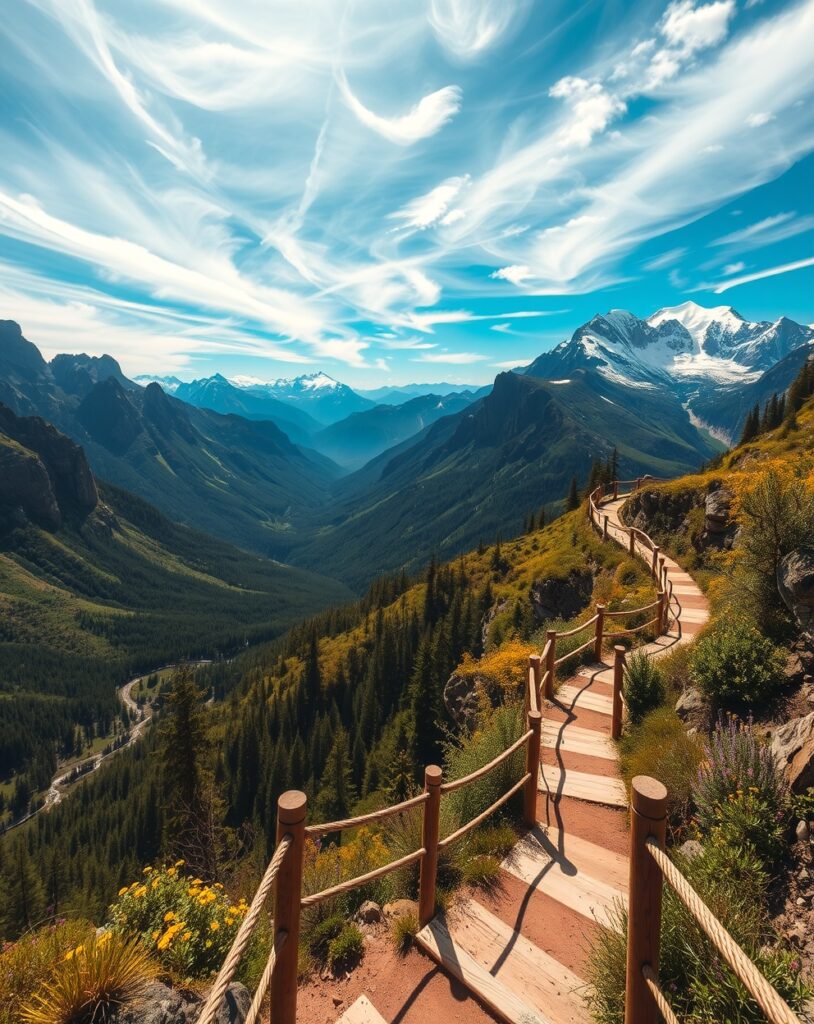 Breathtaking Mountains from a Scenic Overlook – free AI stock image
