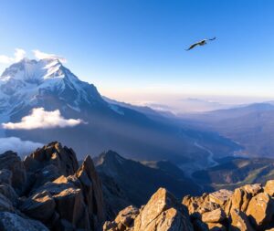 Breathtaking View from Mountain Summit – free AI stock image