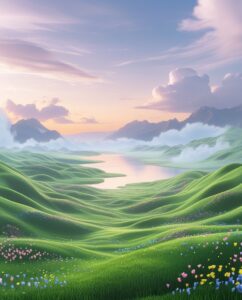 Breathtaking Virtual Landscape for Mindfulness – free AI stock image
