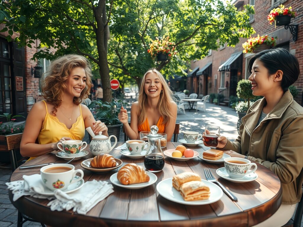 Breezy Afternoon at a Cozy Cafe – free AI stock image