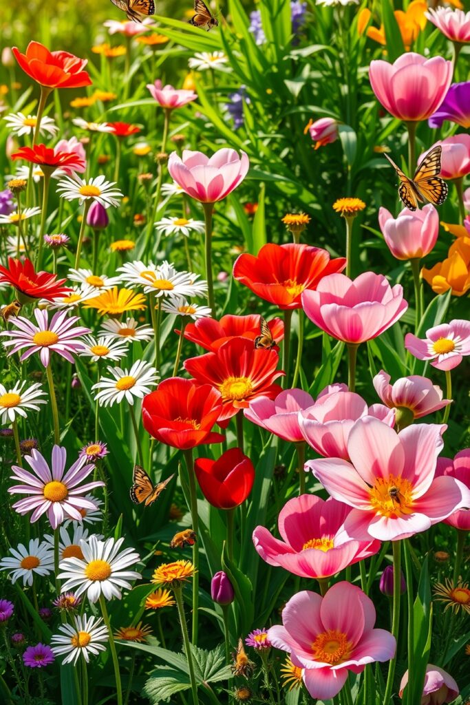 A Burst of Colorful Spring Flowers – free AI stock image