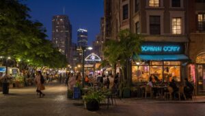 Bustling City Streets at Dusk – free AI stock image