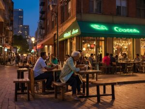 Bustling City Streets at Dusk – free AI stock image