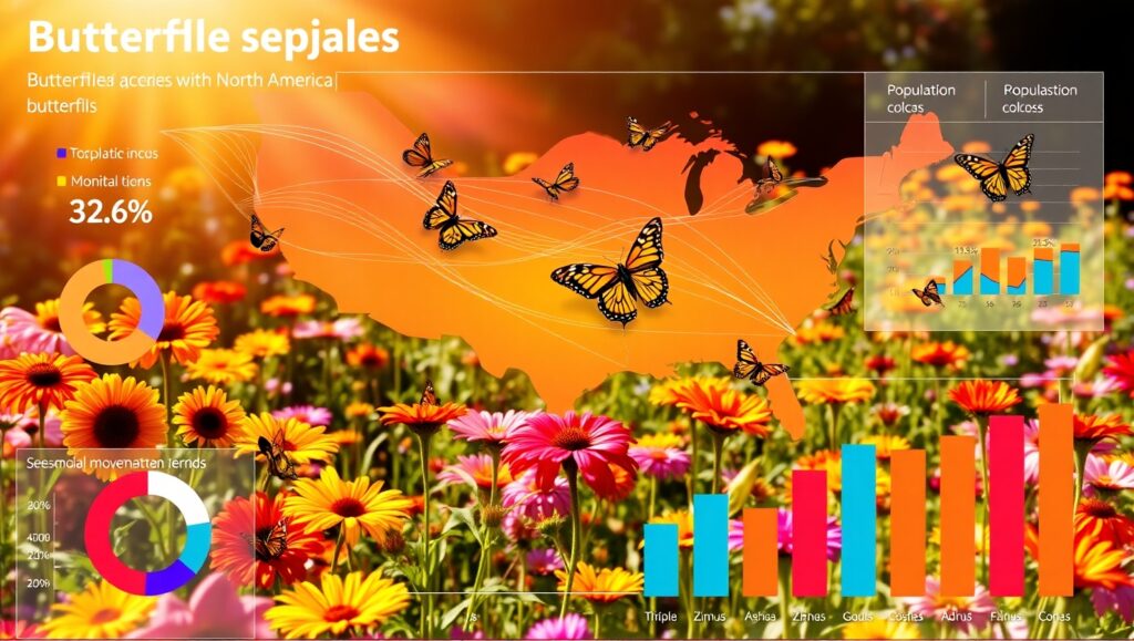 Butterfly Migration Patterns Visualization – free AI stock image