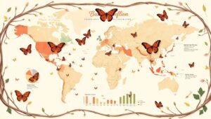Butterfly Migration Patterns Visualized – free AI stock image
