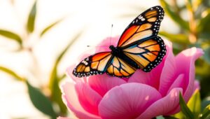 Butterfly on a Blooming Flower – free AI stock image