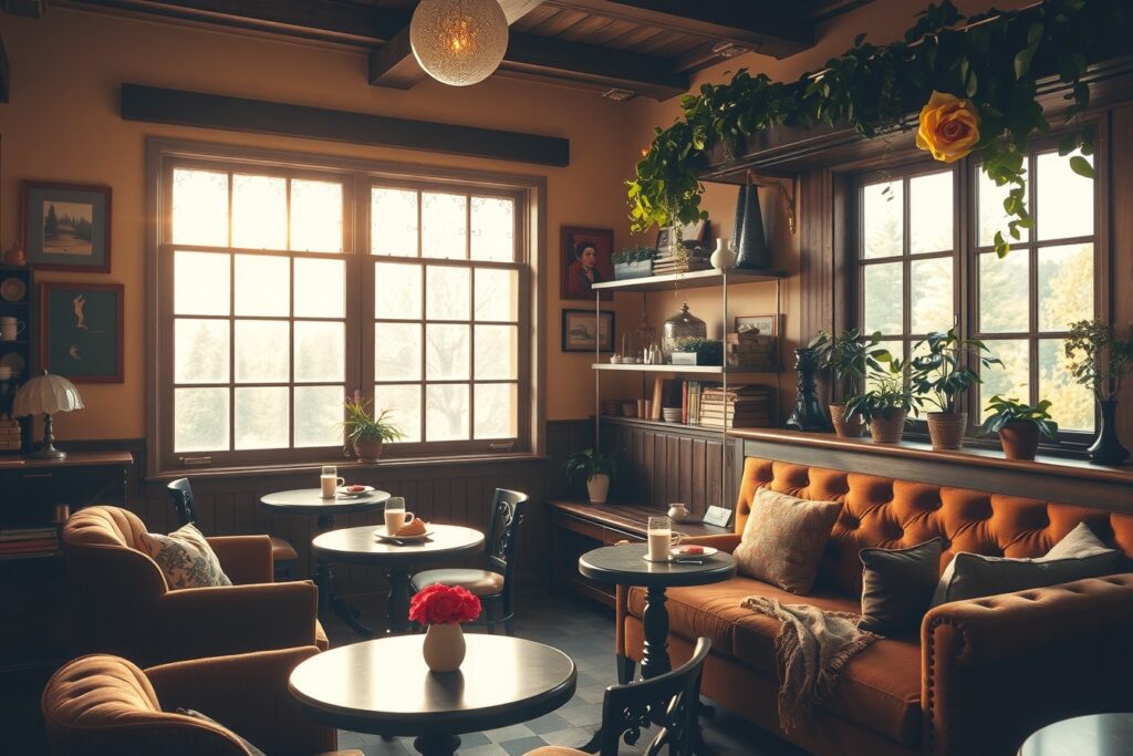 Café Scene with Warm Morning Vibes – free AI stock image