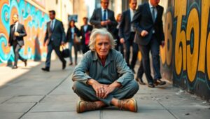 Calm Amidst City Chaos – free AI stock image