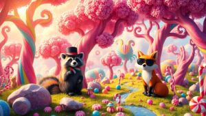 Candy Forest Adventure – free AI stock image