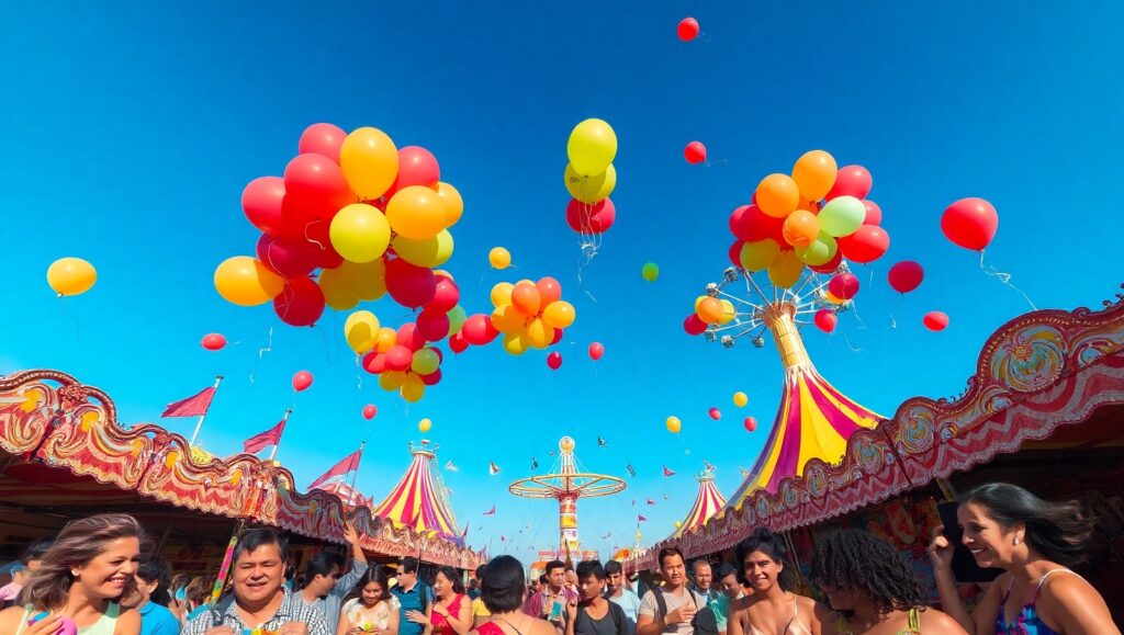 Carnival Joy from Above – free AI stock image