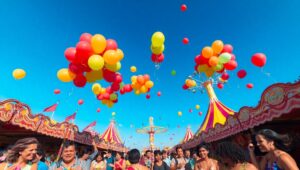 Carnival Joy from Above – free AI stock image