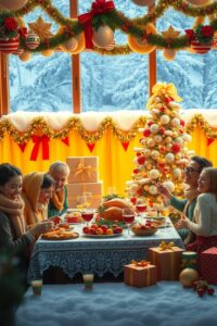 Celebrate the Joy of Holidays Together – free AI stock image