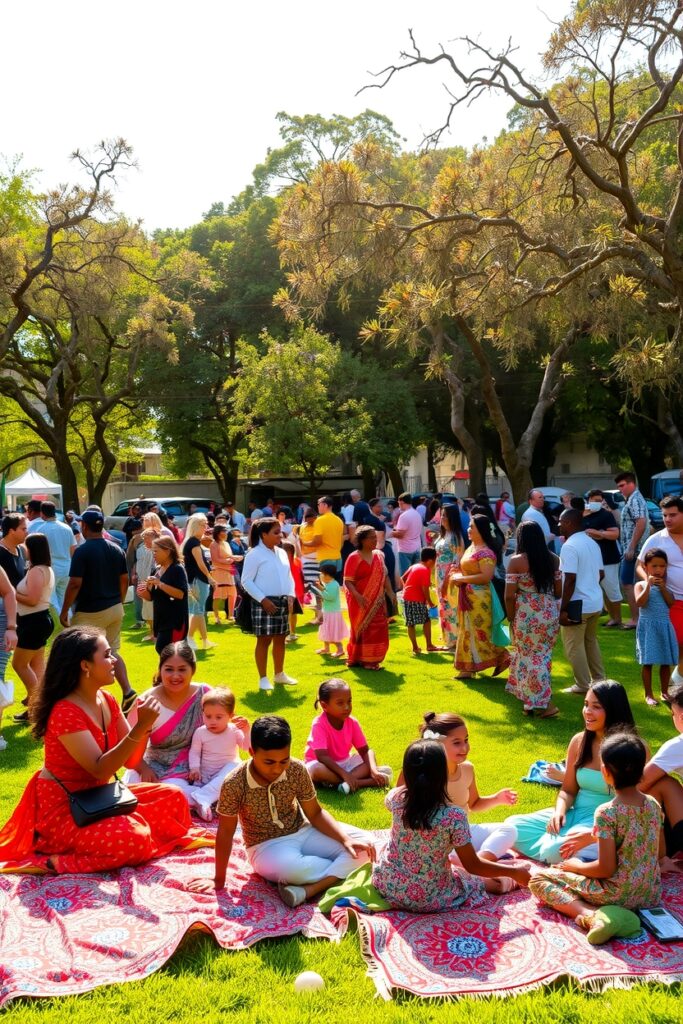 Celebrating Diversity in a City Park – free AI stock image