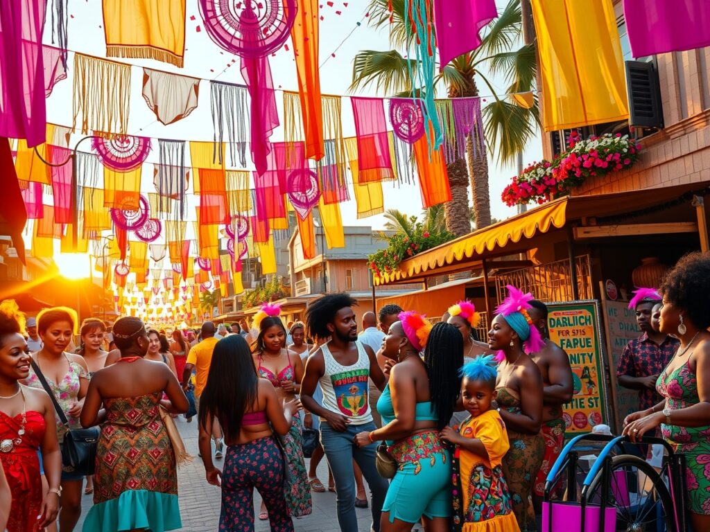 Celebrating Diversity in a Colorful Festival – free AI stock image