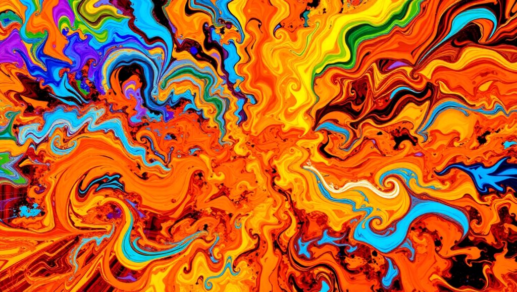 Chaos in Color: An Abstract Journey – free AI stock image