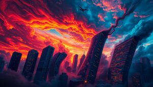 Chaos in Color: City of Emotion – free AI stock image