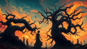 Chaos in Nature’s Embrace – free AI stock image