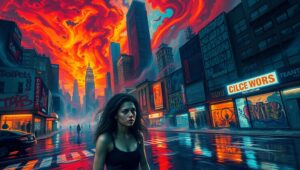 Chaos in Vibrant Expressionism – free AI stock image