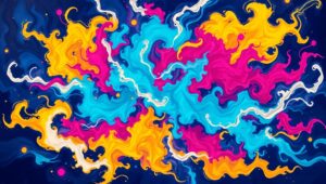 Chaos Meets Serenity in Color – free AI stock image