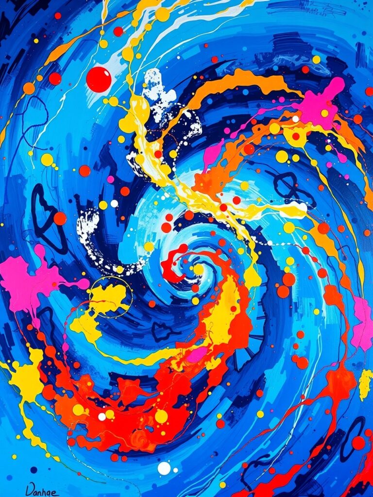 Chaos of Colors: An Abstract Journey – free AI stock image