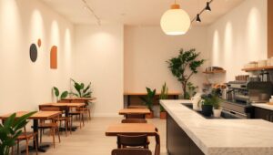 Charming Flat Design Coffee Shop – free AI stock image