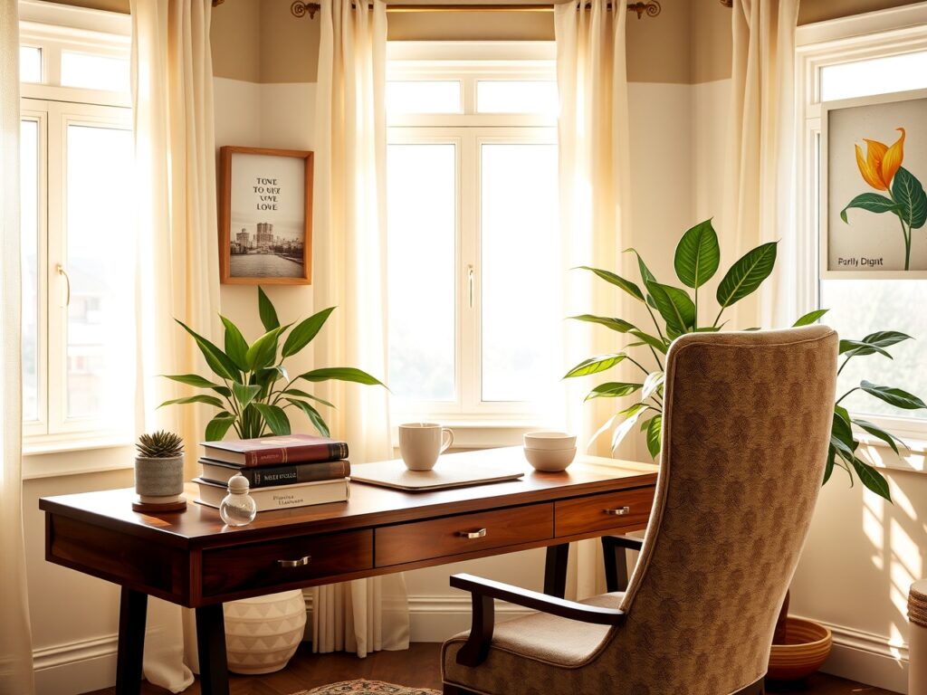 Charming Home Office with a Cozy Vibe – free AI stock image