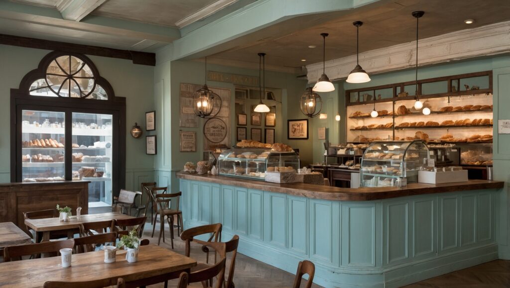 Charming Vintage Bakery with Cozy Decor – free AI stock image
