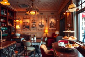 Charming Vintage Cafe with Antique Decor – free AI stock image